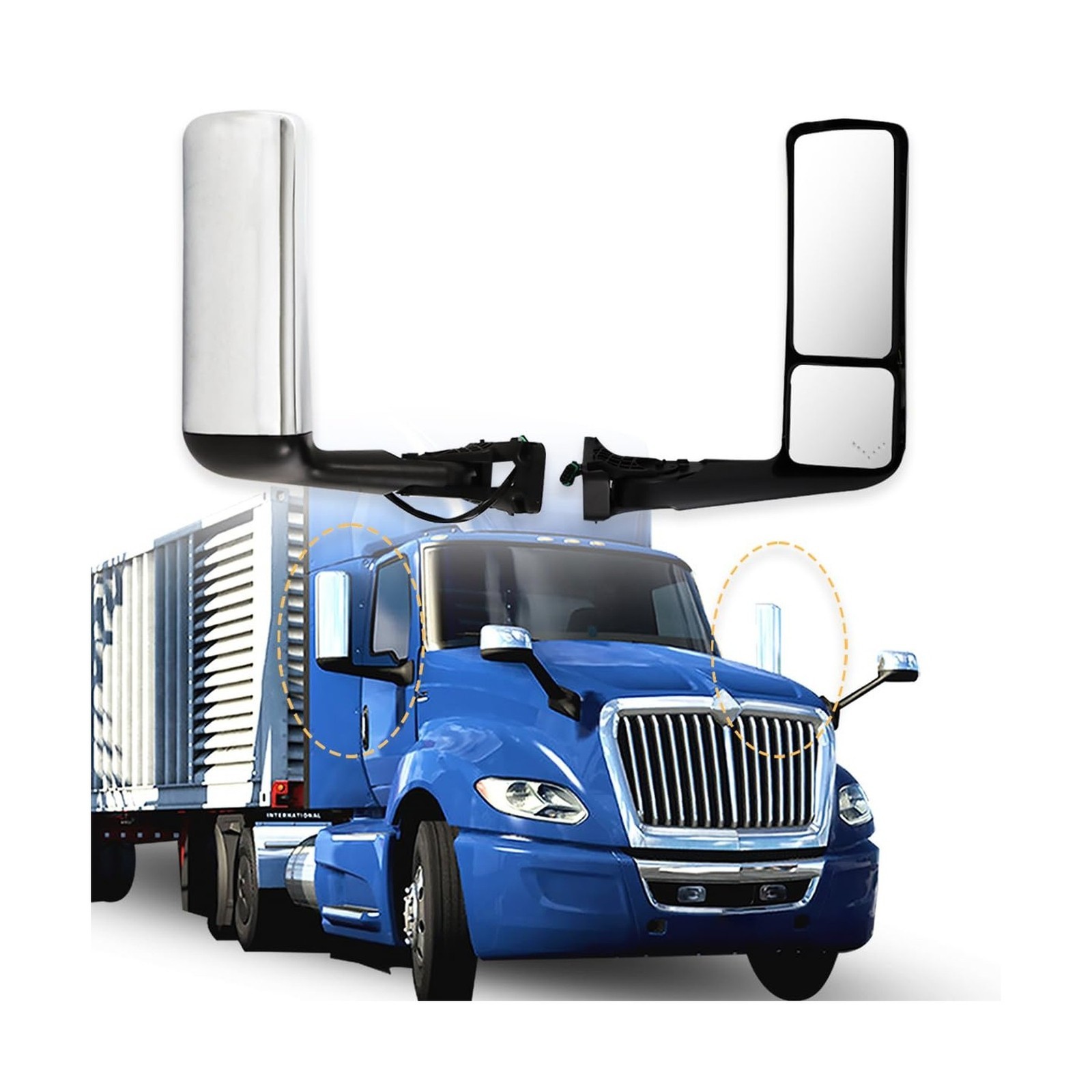 Replacement International Lt625 Hood Mirror compatible with 2018 LT625 (Chrom…