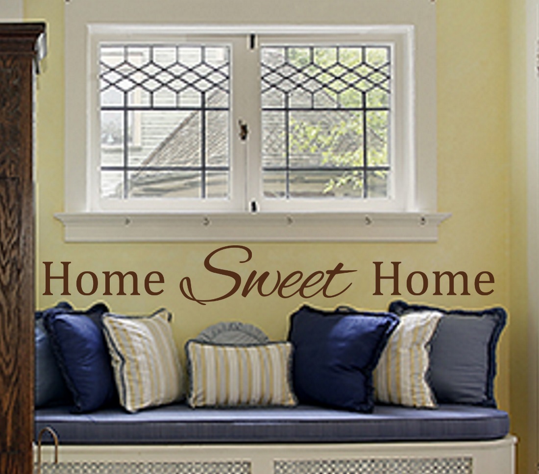 Home Sweet Home – Wall Vinyl Decal Motivational Inspire Welcome Bedroom Love Kid