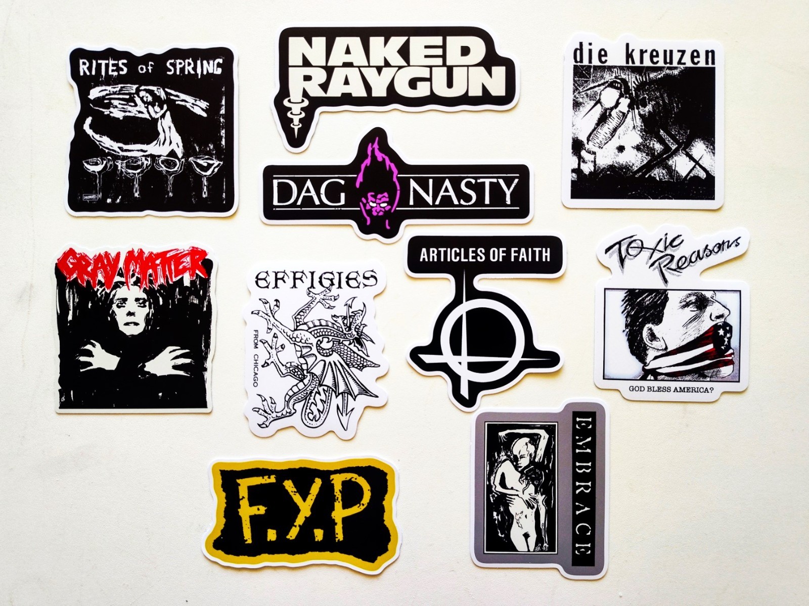 Punk Rock Sticker Pack (10) Set 34 Naked Raygun Die Kreuzen Toxic Reasons FYP