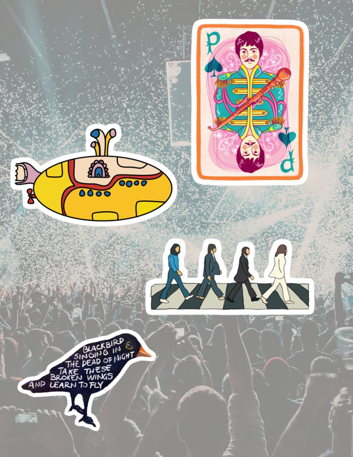 The Beatles 4pc Sticker Pack