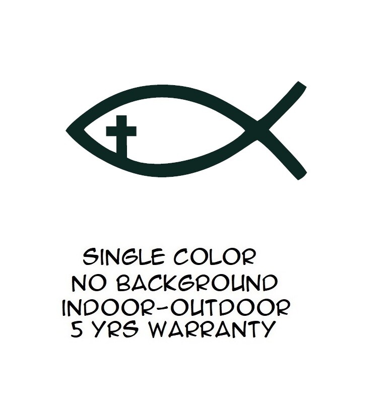 Jesus Fish Sticker Vinyl Decal – Christian God Religion Cross Wall Car Window
