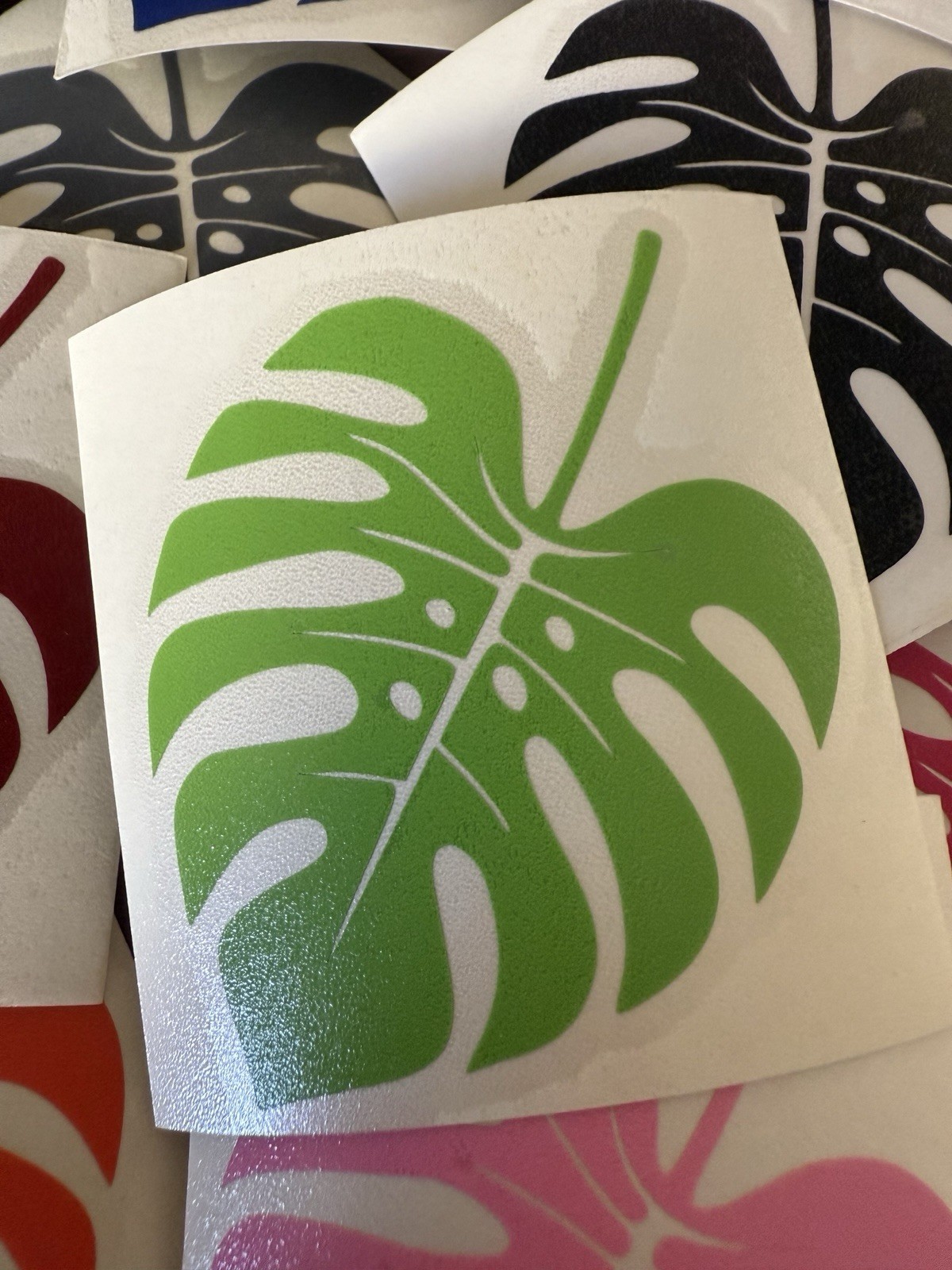 Monstera Plant Leaf Decal Sticker 2.5”x 2.5” 16 Different Colors To Chose From
