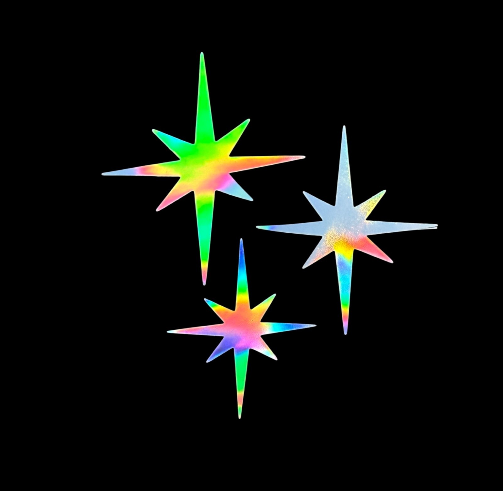 Retro Holographic Starburst Sticker Set of Three Retro Atomic