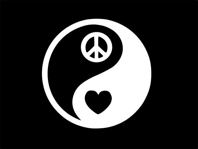 YIN YANG Peace Heart Love Vinyl Decal Car Wall Laptop Sticker CHOOSE SIZE COLOR