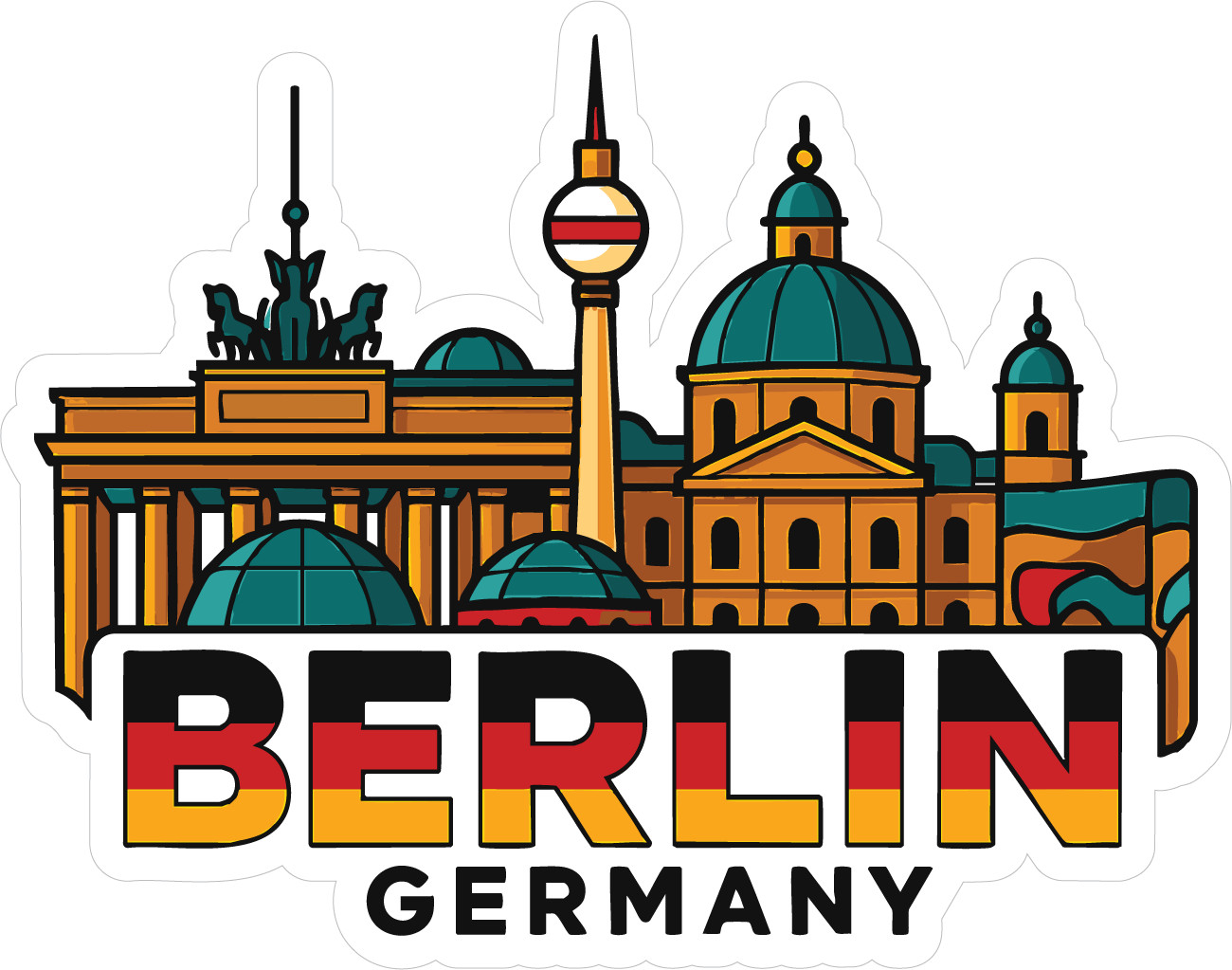 Berlin Sticker Decal Vinyl Die-Cut City Skyline Landmark Design