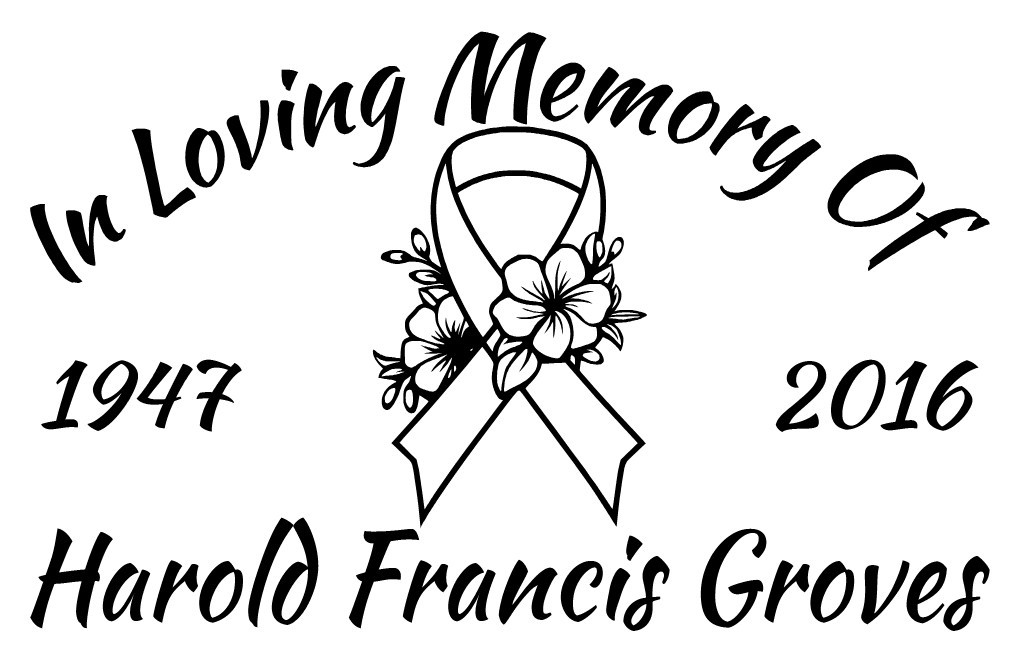 In Loving Memory Decal Cancer Ribbon Flowers Floral Car Vinyl Sticker Custom