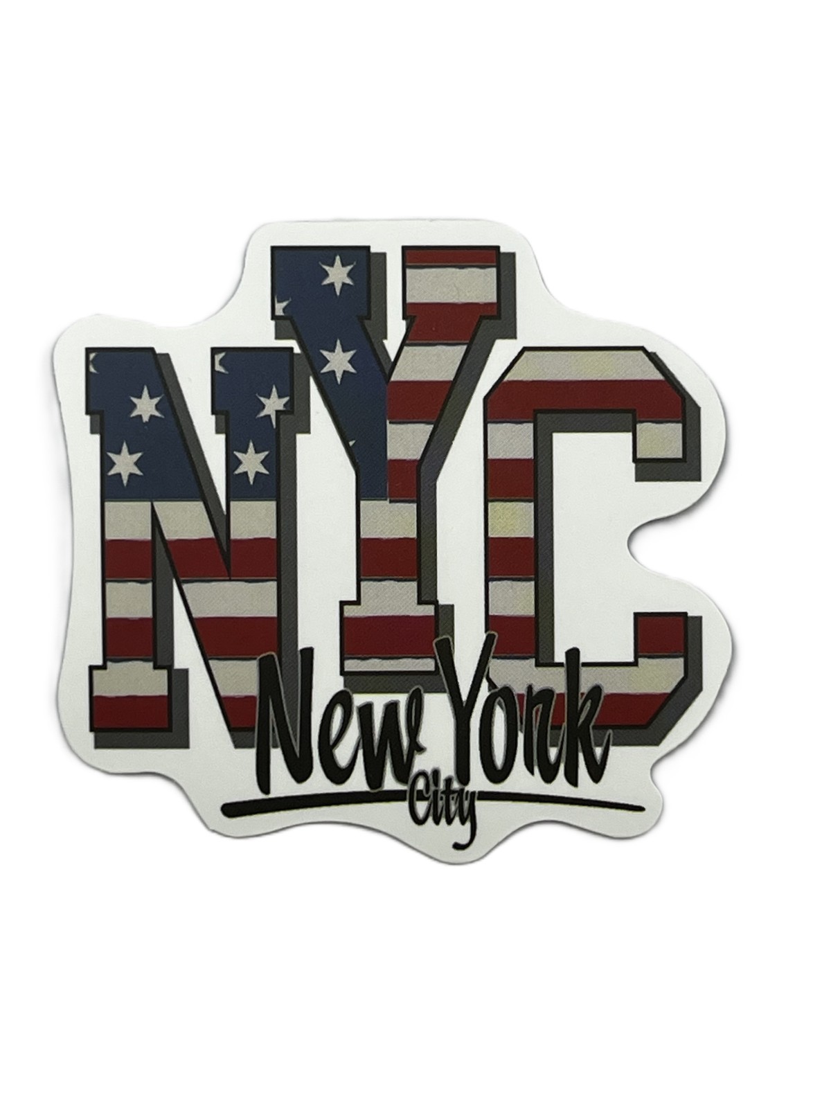 NYC New York City American Flag Vinyl Sticker USA Stars Stripes Travel Graphic
