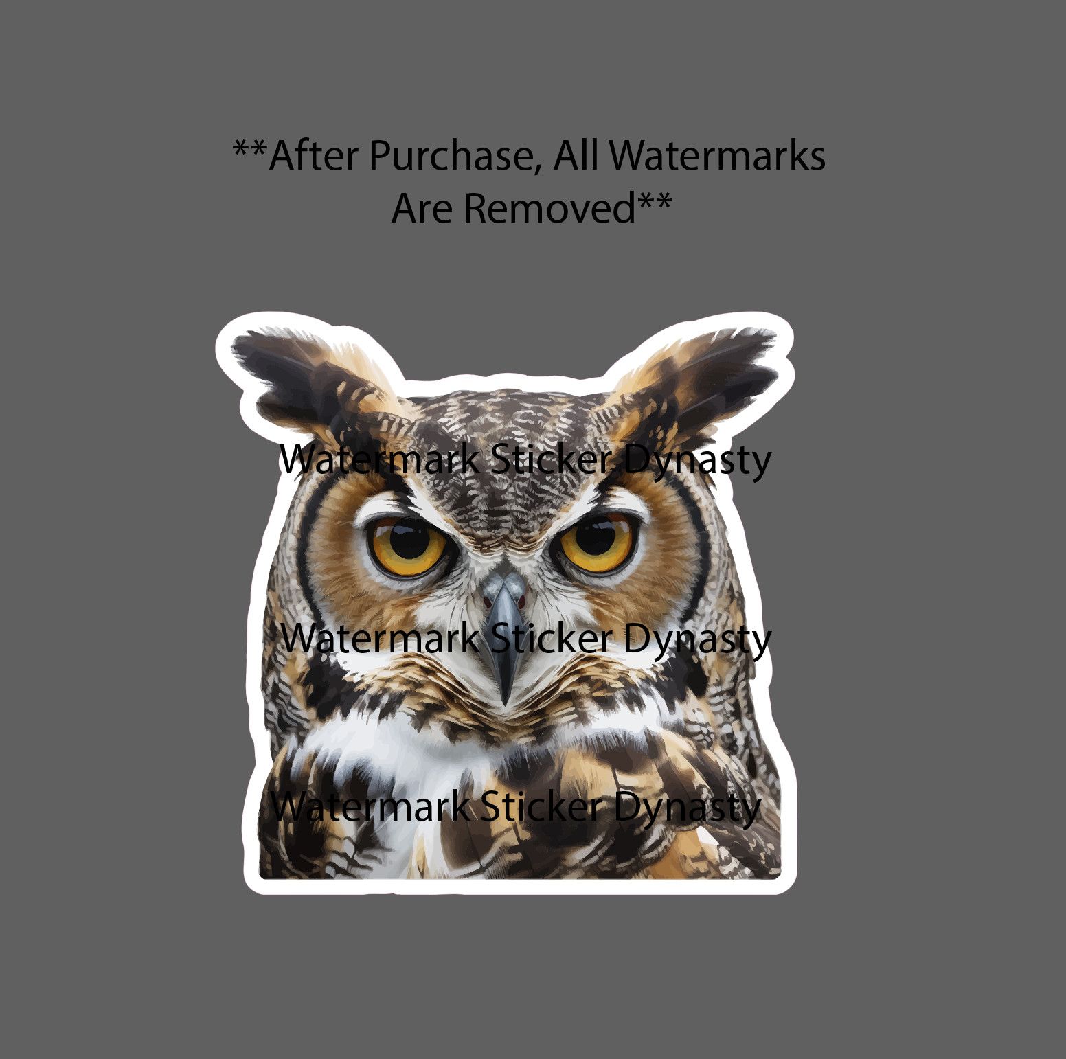 Owl Sticker Waterproof Decal Realistic Animal Outdoor Wildlife Gift NEW