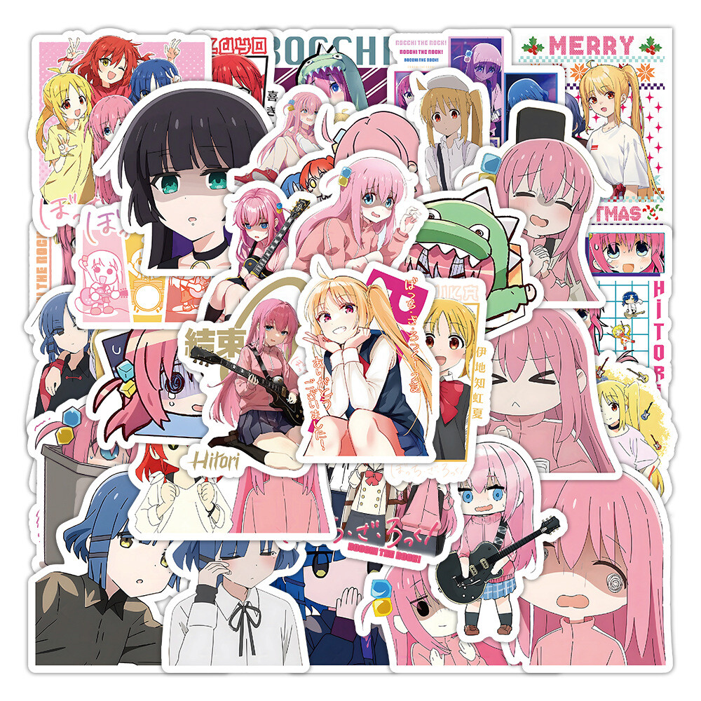 100Pcs Anime Bocchi the rock Cartoon Sticker for Adults Teens Girl Water Bottles