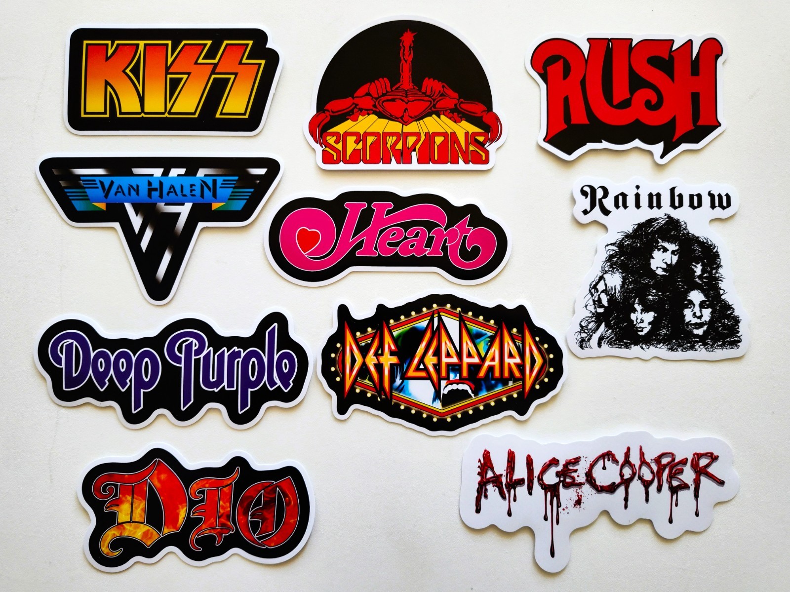 Metal / Hard Rock Vinyl Sticker Lot (10 Stickers) SET 2 dio def leppard kiss