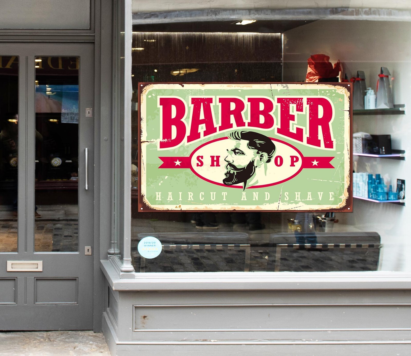 3D Man Hair Cut A476 Barber Shop Window Stickers Vinyl Wallpaper Wall Murals Amy