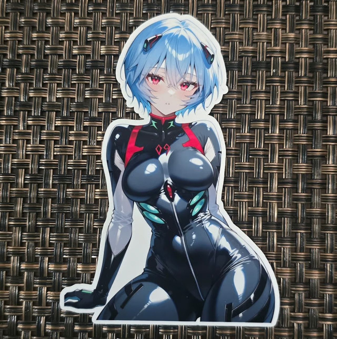 Rei Ayanami Neon Genesis Evangelion black plugsuit waifu sticker
