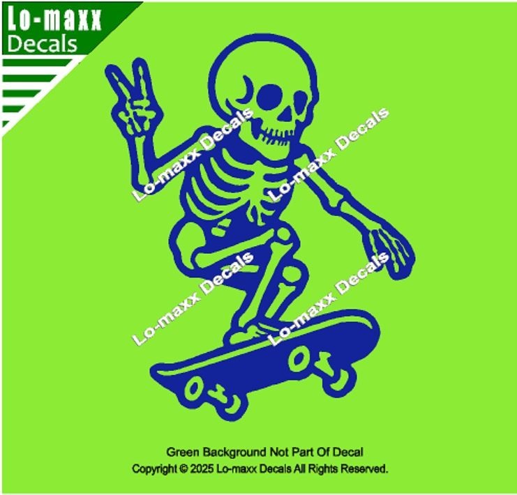 Skateboarding Skeleton Bones On Board Funny Die Cut Vinyl Decal Sticker