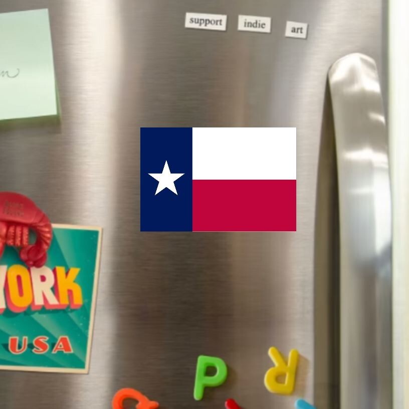 Texas Flag Die Cut Glossy Fridge Magnet