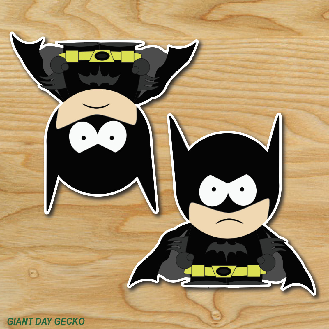 (2) TWO SOUTHPARK BATMAN Vinyl Decal Sticker For Car Laptop Skateboard