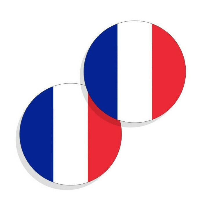 France Flag Stickers Flag Decals Vinyl Stickers Round Indoor Outdoor 4 pack