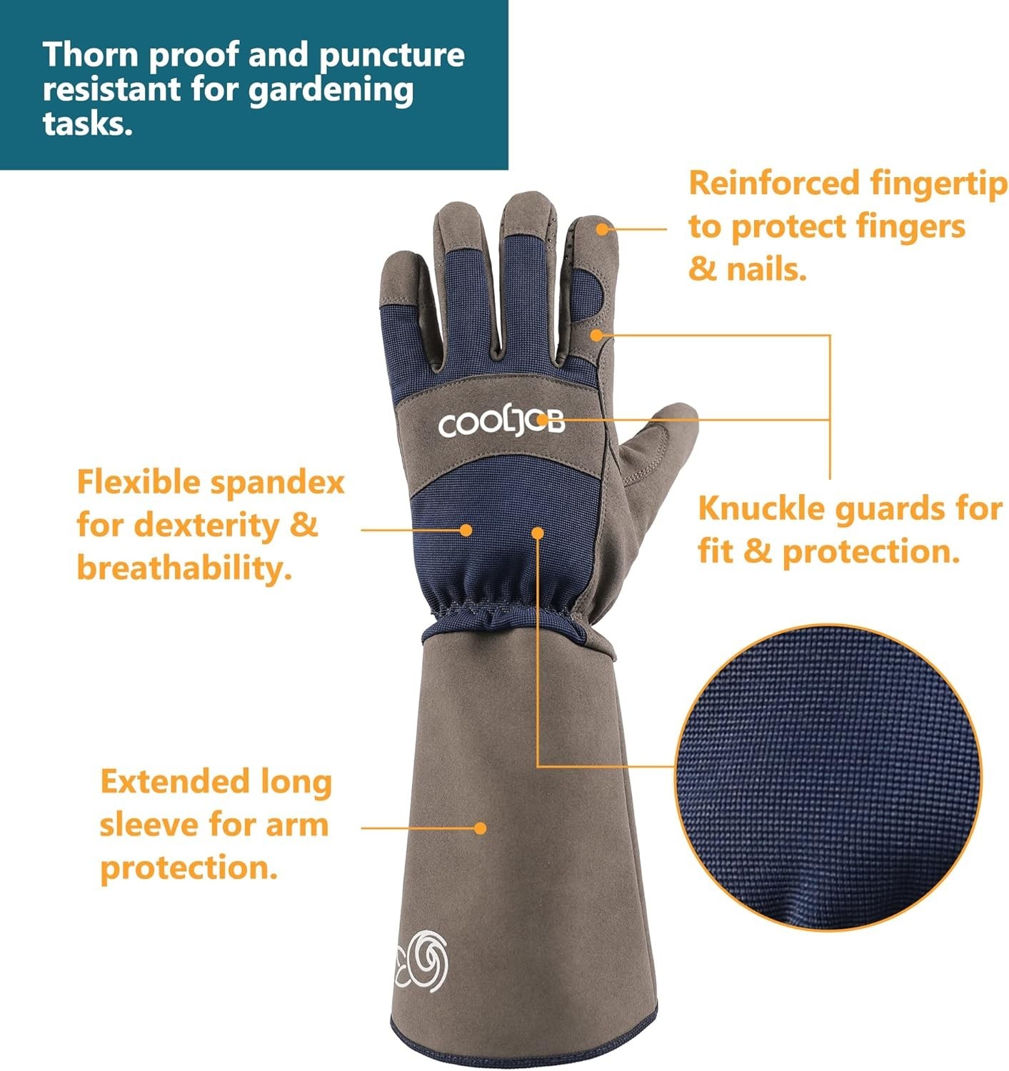 Thorn Proof Rose Pruning Garden Gloves for Men, Long Sleeve Padded Yard Work fo