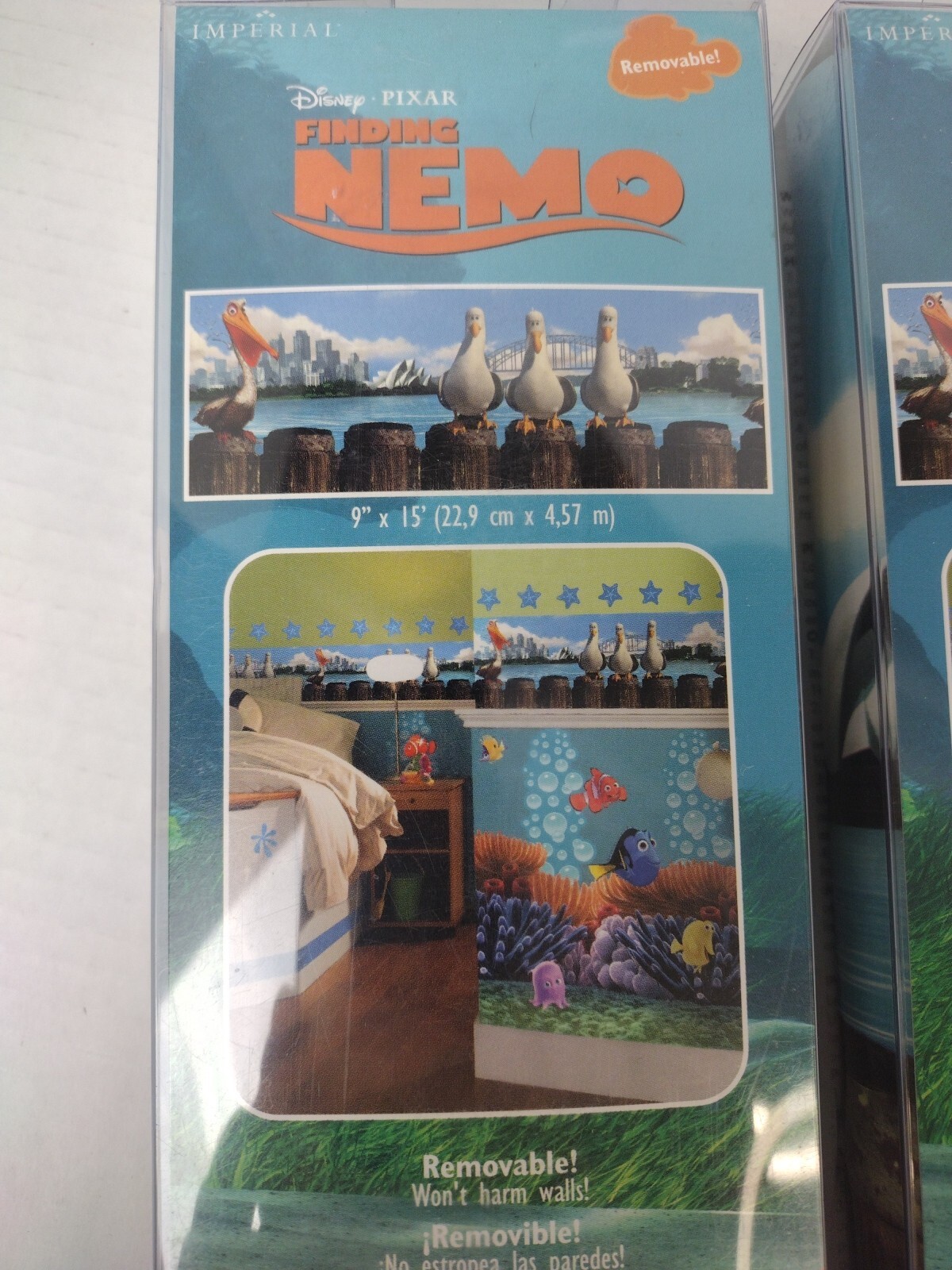 2 Pack Finding Nemo VTG Self-Stick Wall Border 9" x 15' Nursery Kids Room- NEW