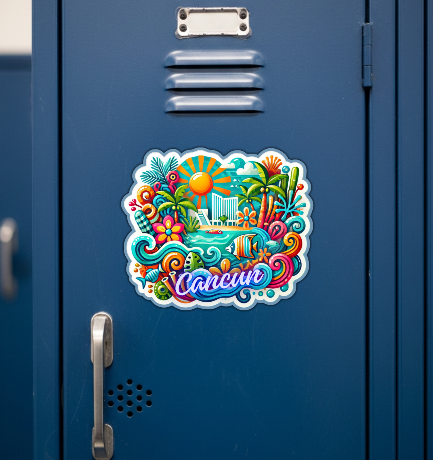 Cancun Mexico Fridge Magnet or Laptop Sticker