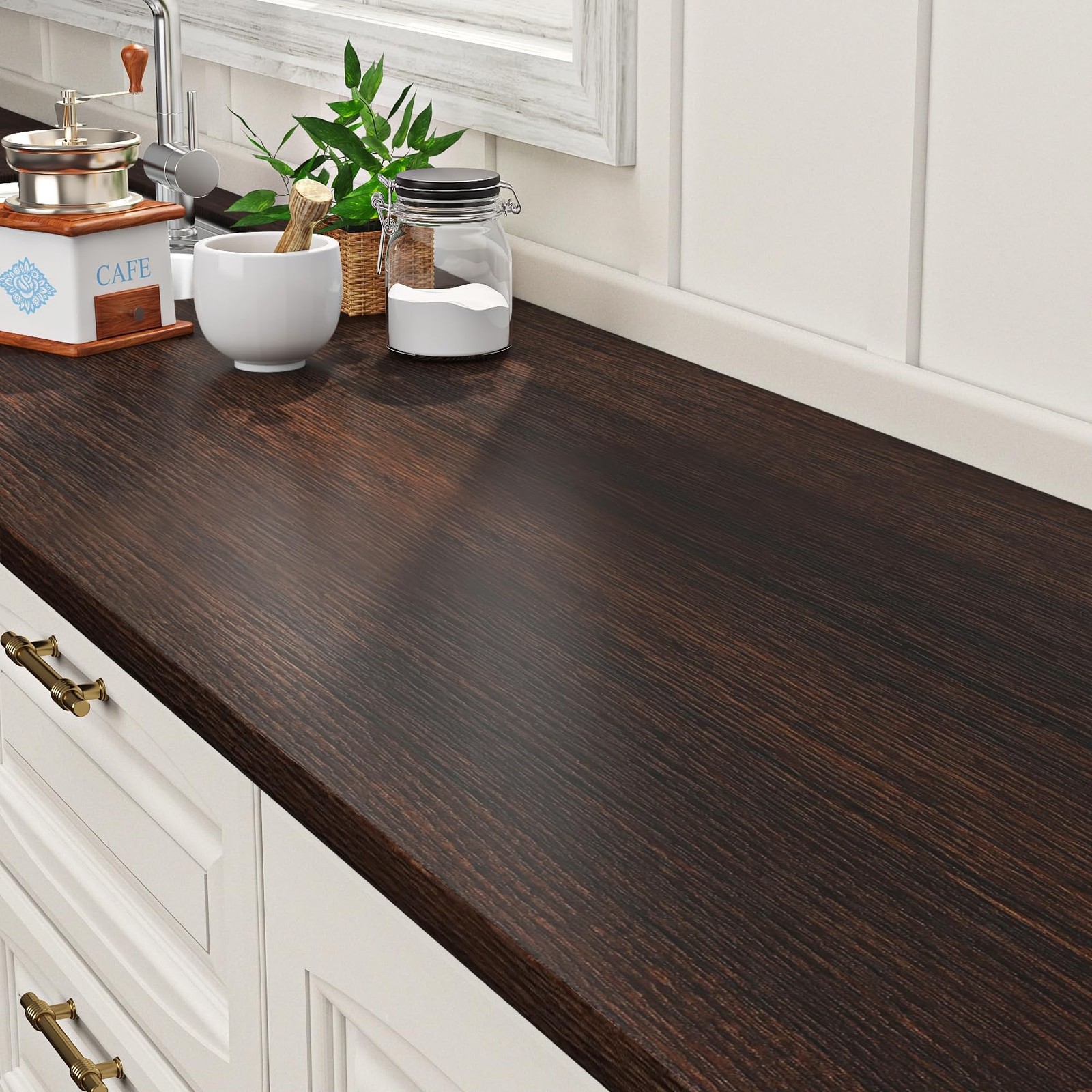 ReWallpaper Wood Wallpaper Dark Brown Wooden Contact Paper Peel and Stick Wat…