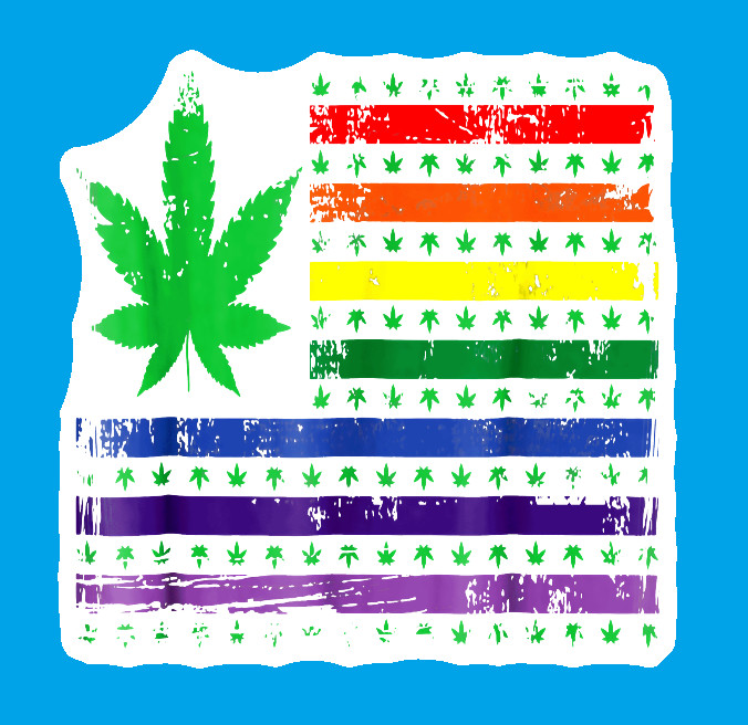 Rainbow Joint Flag UV Safe 420 Decal Sticker Weatherproof LGBTQ Pride Sticker