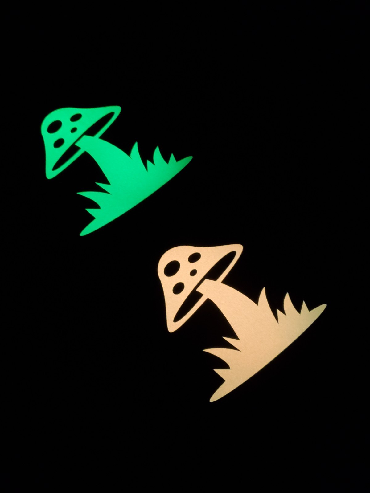 Glow In The Dark Single Mushroom Vinyl Decal Sticker Bright Green Medium Size