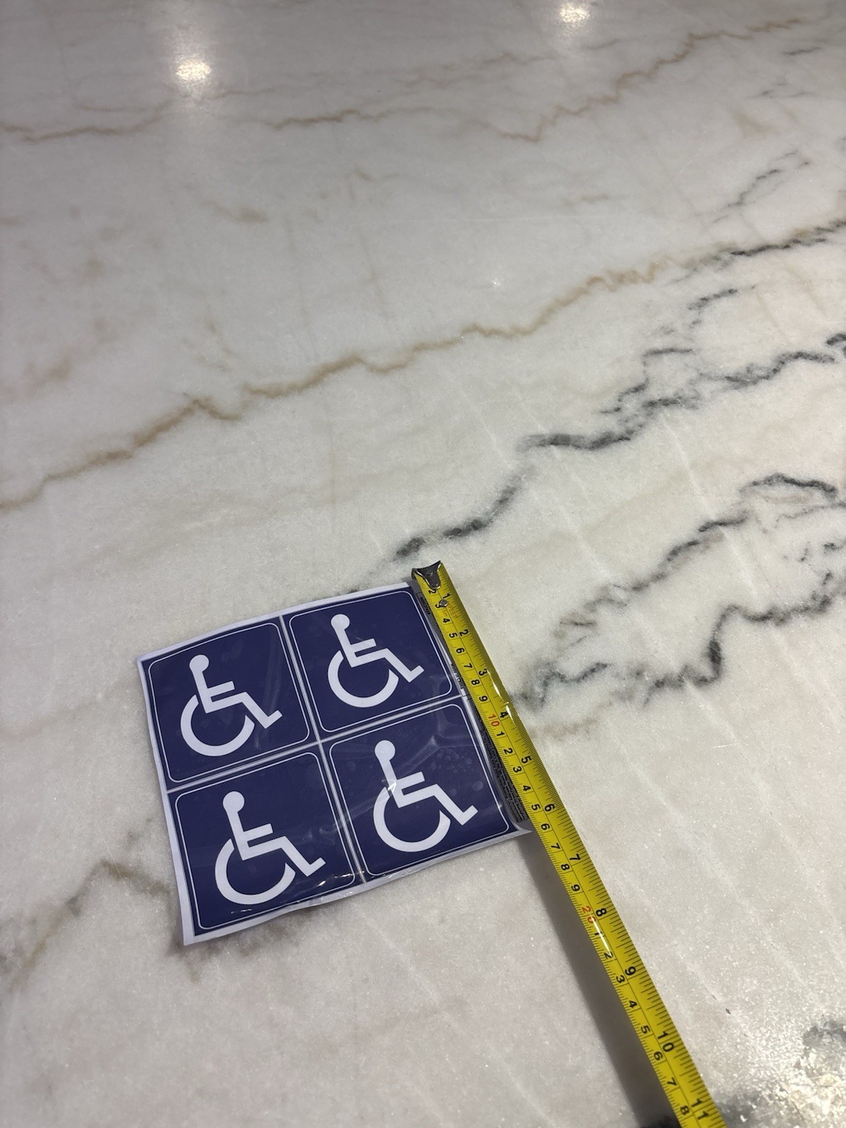 Set of Four Adhesive Handicap Accessibility Stickers Wheelchair Symbol