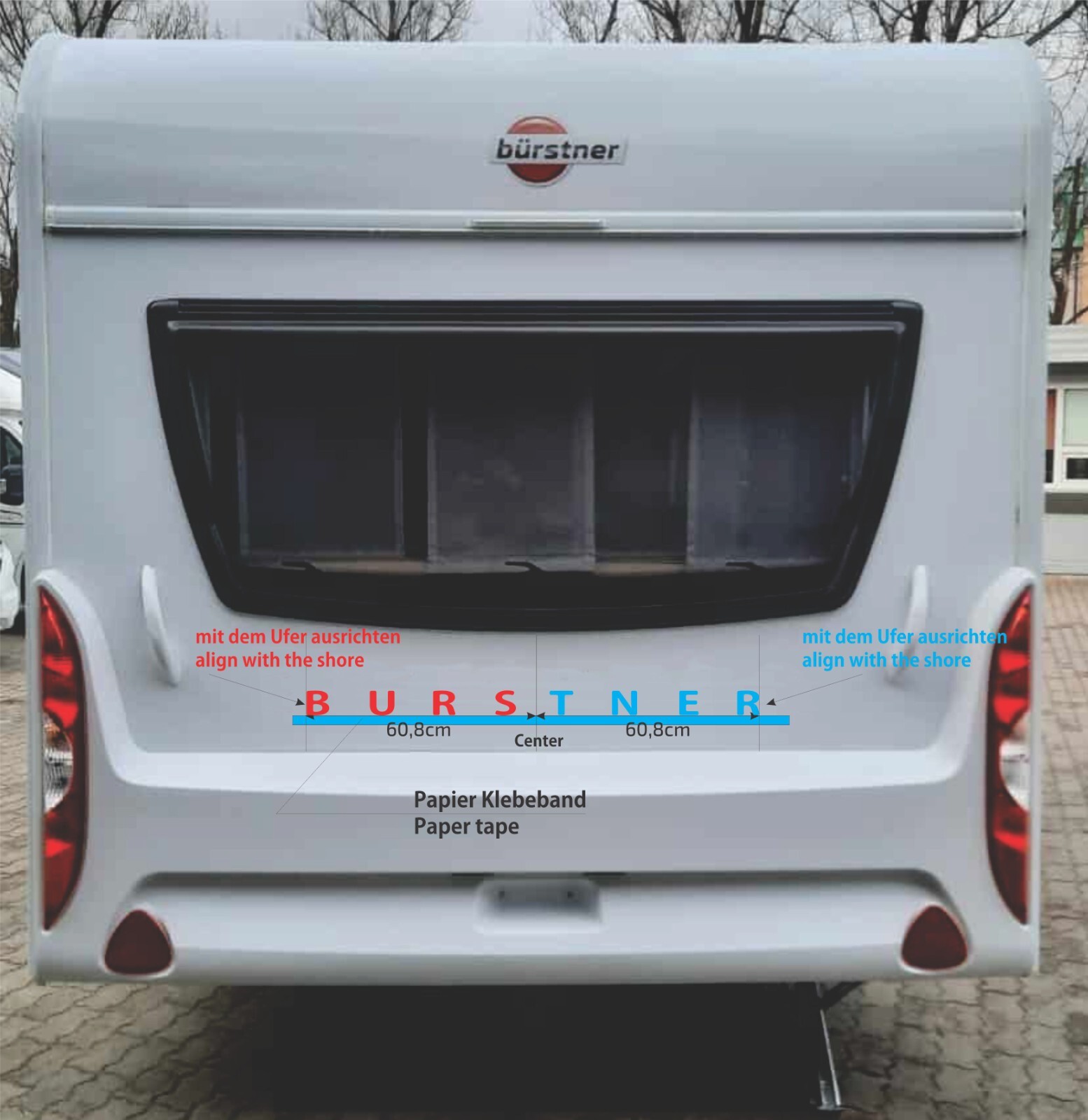 Sticker Decals Motorhome Burstner, Burstner Text Stickers x1, 3D Gel