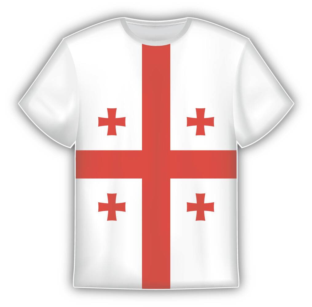 Georgia Flag Sticker In The Form Of T Shirt Vinyl Sticker Decal