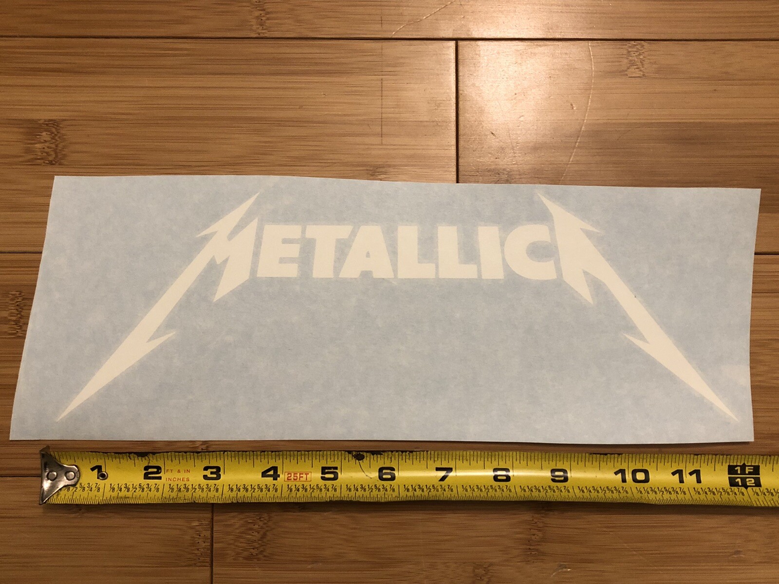 Metallica Logo 12” Wide White Vinyl Gloss Decal Sticker Truck Car Band Metal