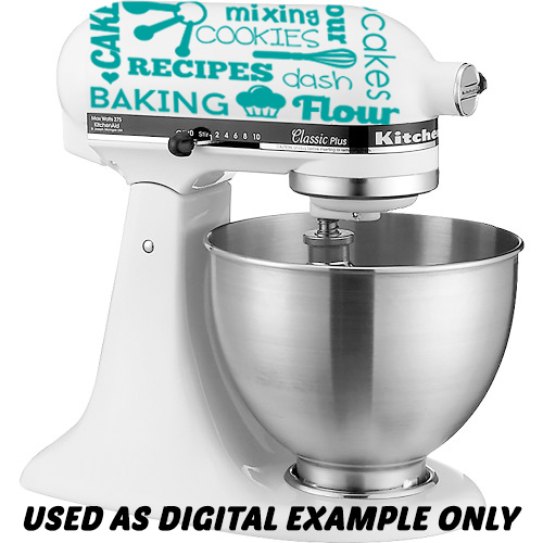 Kitchenaid Mixer Decal Wrap 8" x 8" Sheet Baking Subway Words Professional Vinyl