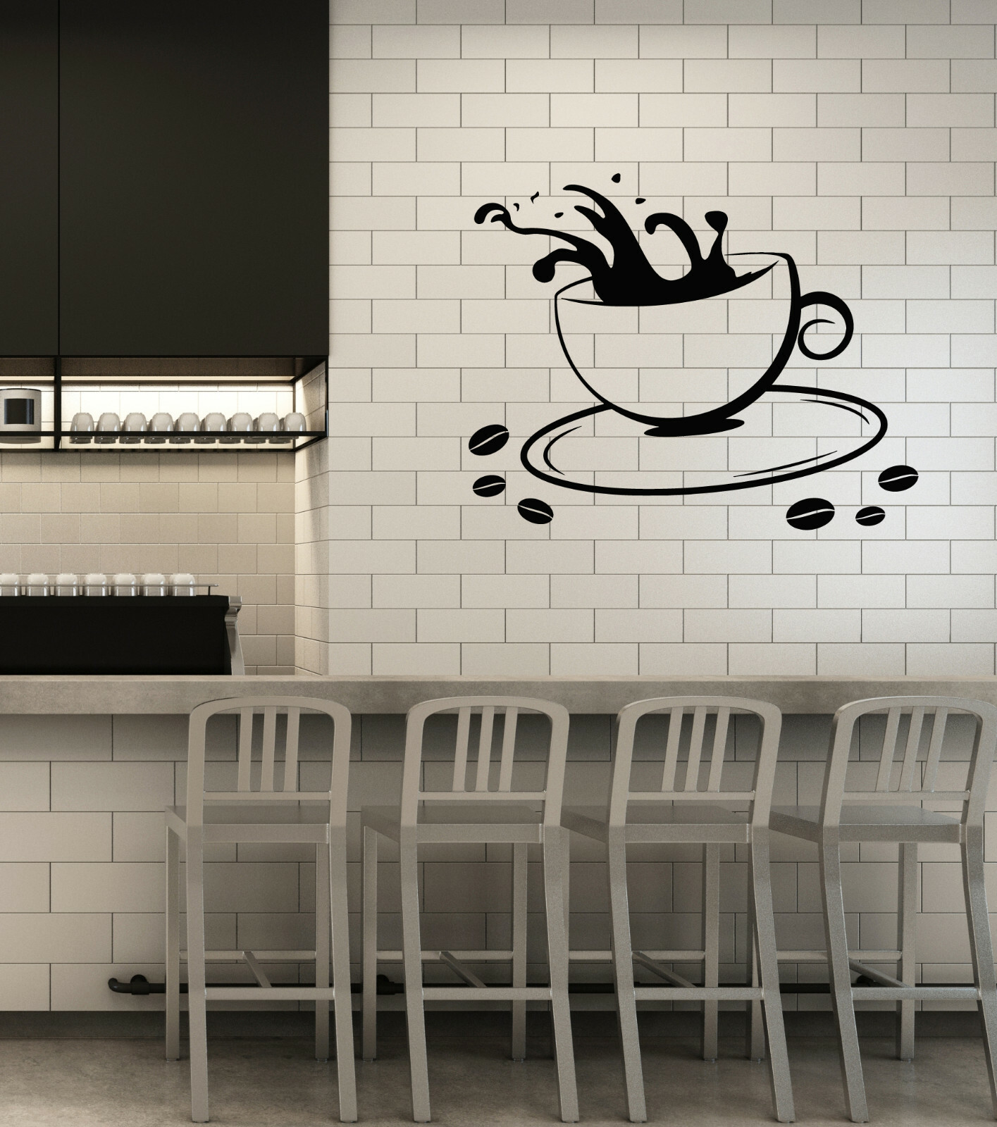 Vinyl Wall Decal Coffee Cup House Dining Break Room Kitchen Stickers (ig6077)