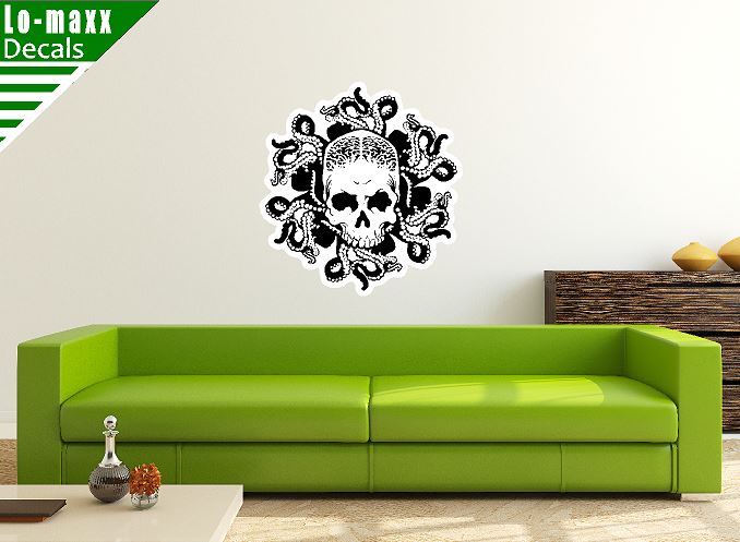Octo-Skull Octopus Art Unique Original Custom Design Printed Vinyl Sticker