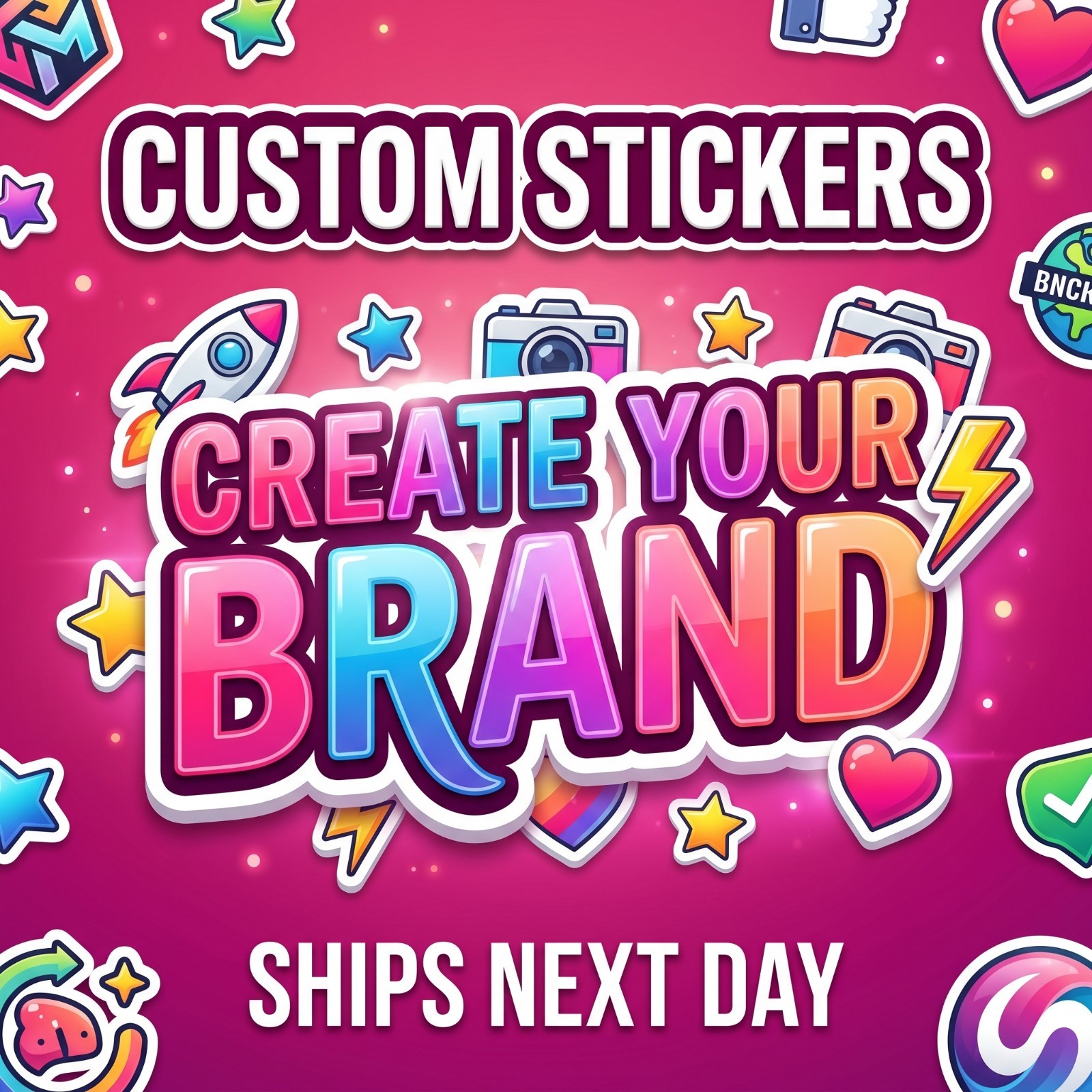 Custom Die Cut Vinyl Stickers Waterproof Gloss Laptop Car Bottle Decals Labels