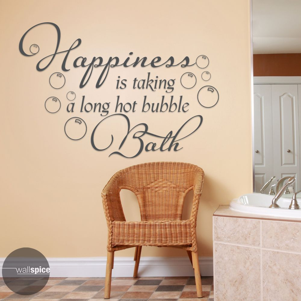 Happiness Is Taking A Long Hot Bubble Bath Vinyl Wall Decal Sticker
