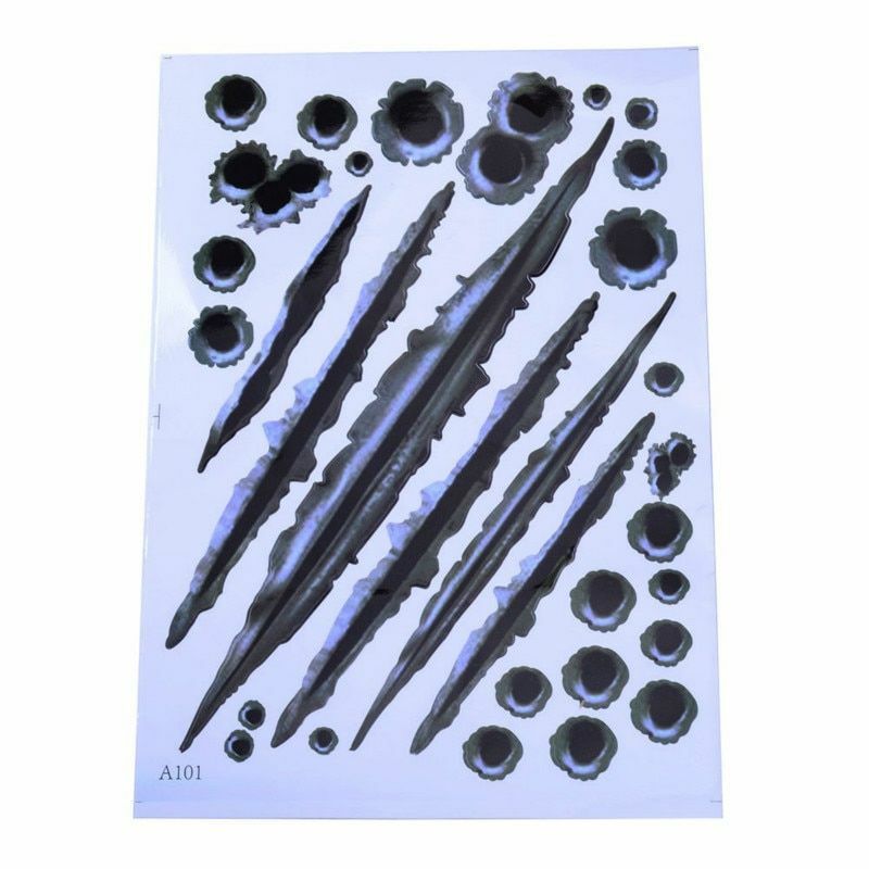 3D Car Rust Sticker Hide The Rust Bullet Hole Design Decal Realistic Scratch