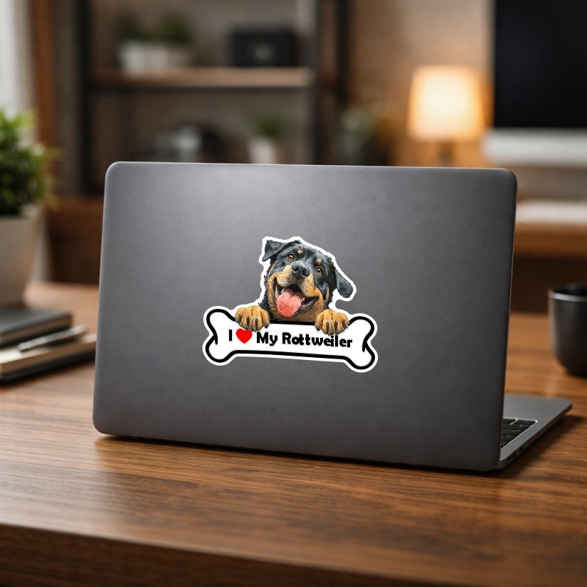 I Love My Rottweiler Sticker Vinyl Decal | Car Laptop Water Bottle