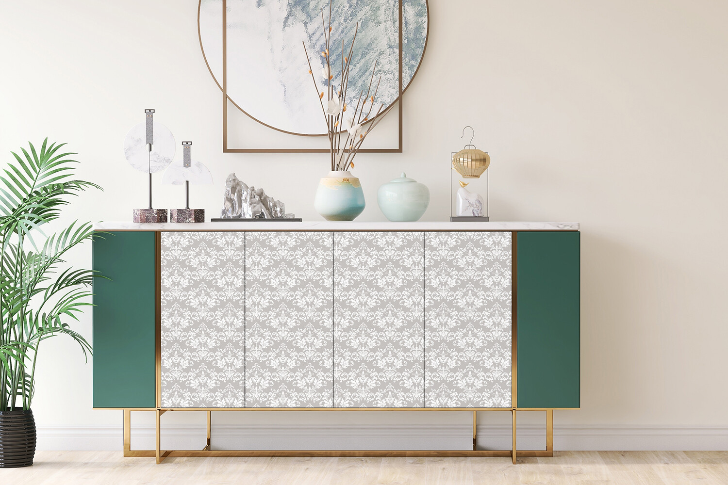 Worktop Covering Stickers Self Adhesive Vinyl Wrap Baroque pattern 100×50