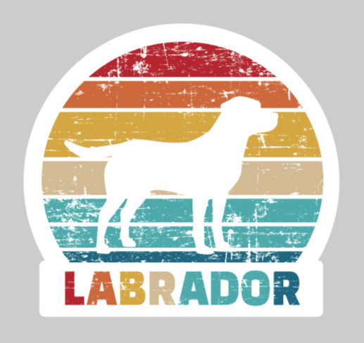 Labrador Dog Silhouette Retro Vintage Surf Style Die Cut Glossy Vinyl Sticker