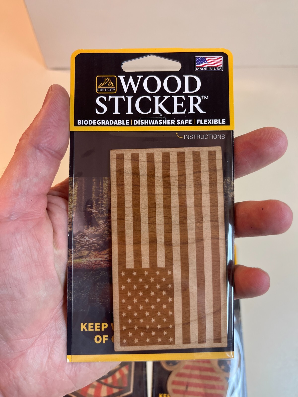 Dust City Wood 3 Stickers Lot Back to School, USA Flag America Home to the Brave