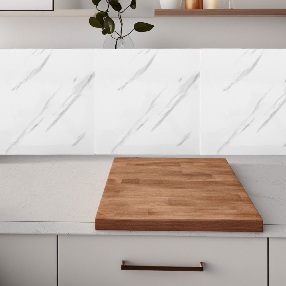 20 Pcs Simulated Marble Peel And Stick Self Adhesive Tiles For Bathroom Kitchen