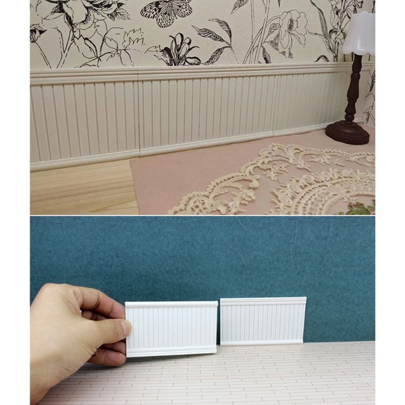 Display Wainscot Realistic Wall Panel Zakka Model Toy for 1:12 Scale