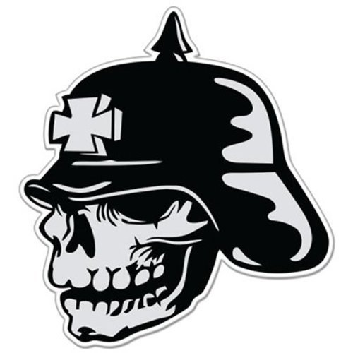 German Iron Cross Skull Car Vinyl Sticker – SELECT SIZE