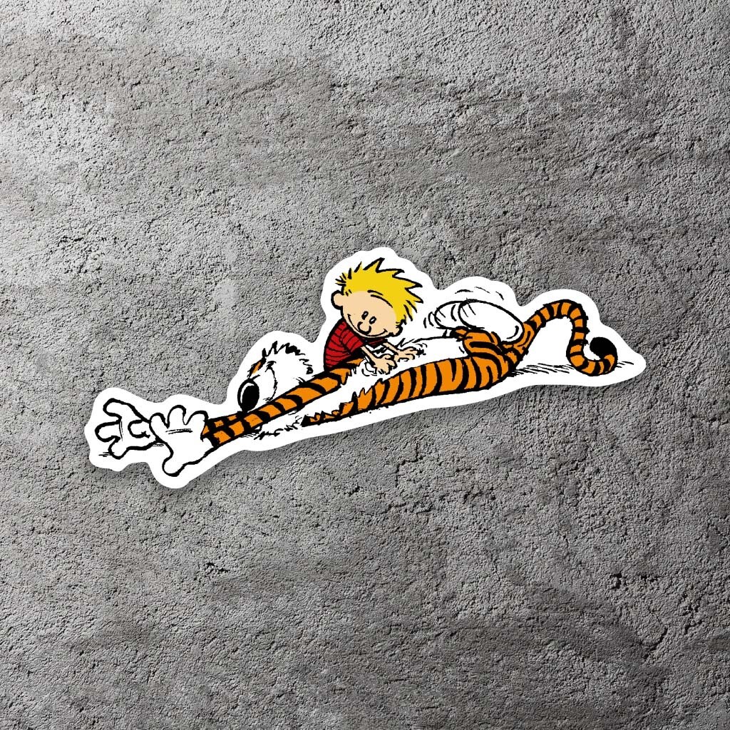 Calvin and Hobbes Vinyl Sticker 5" Wide – Includes Two Stickers