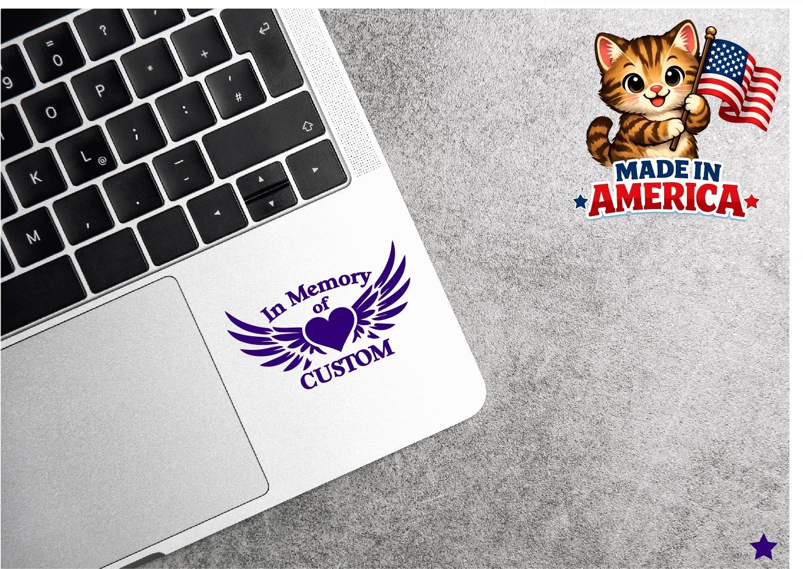 In Memory Of Custom Name Decal Sticker Heart Wings RIP Memorial Loss Family Love