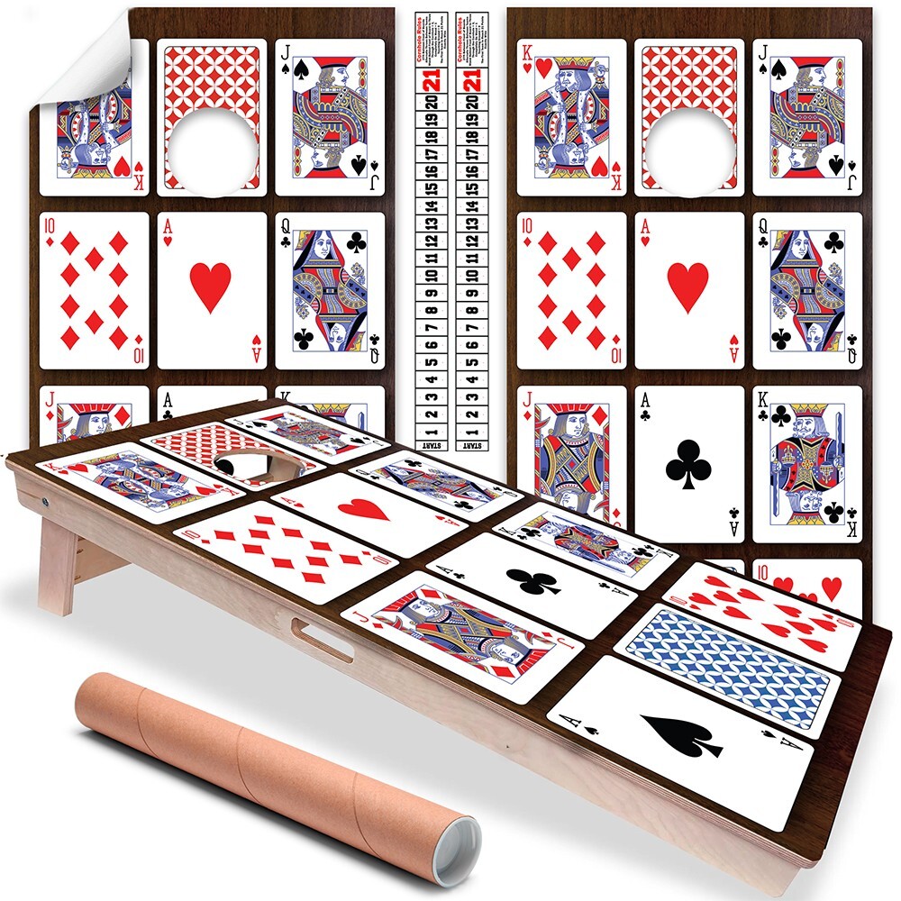 Casino Playing Cards Cornhole Wraps Stickers Cornhole Skins Cornhole Wraps
