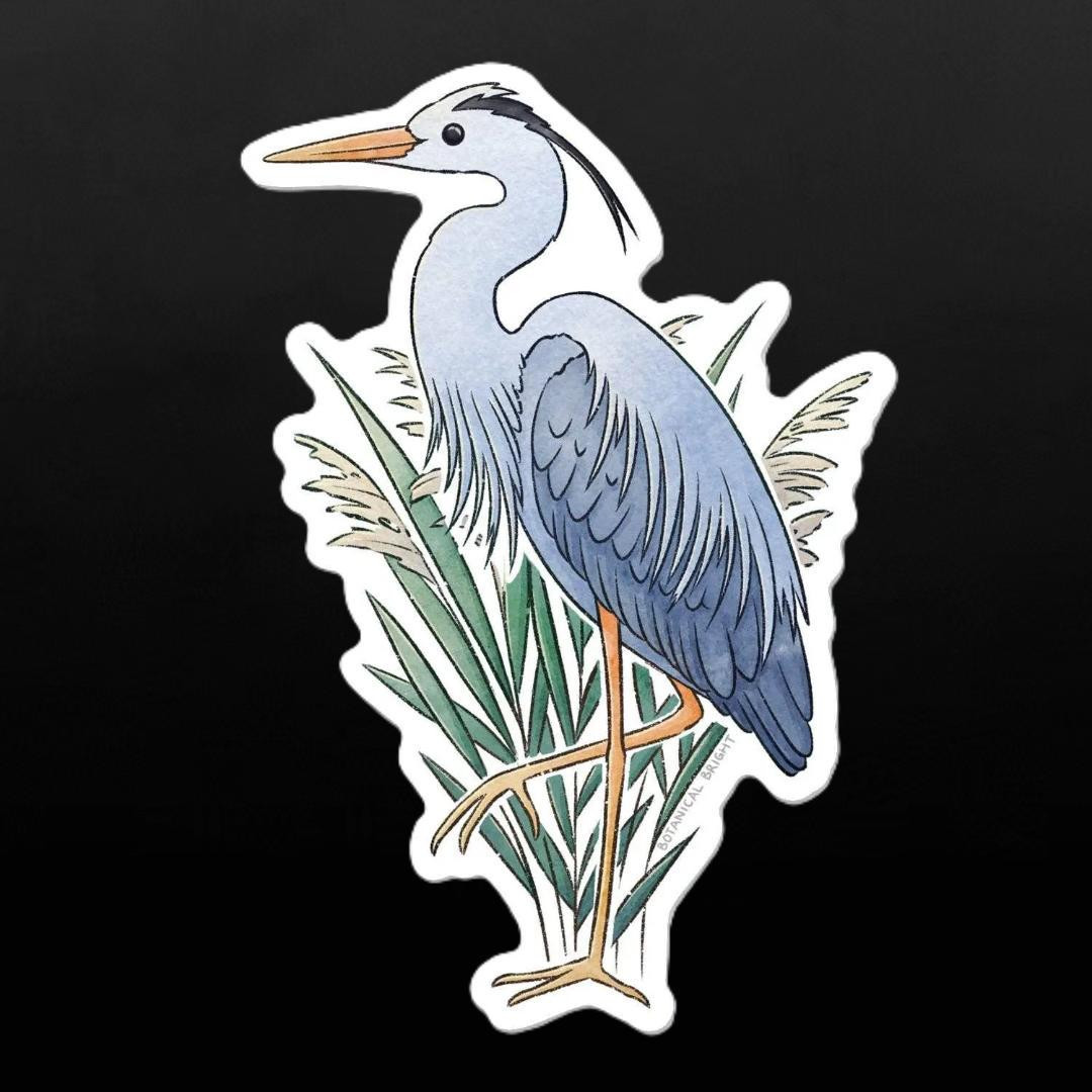 Heron Bird Sticker Large Waterproof Vinyl Wildlife Nature Decal Laptop Journal