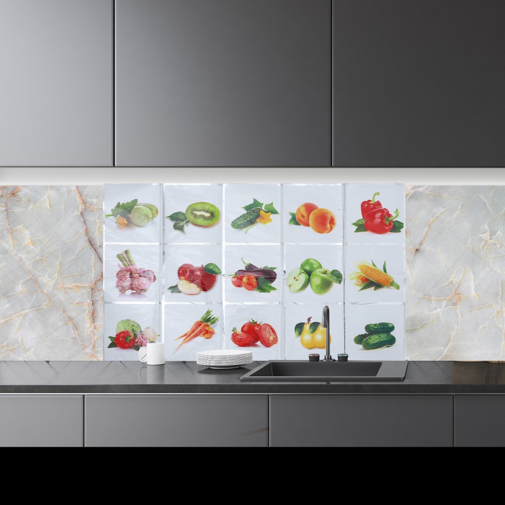 Multi Color Wall Art Stickers for Kitchen Anti Oil Durable Wall Decor Decals