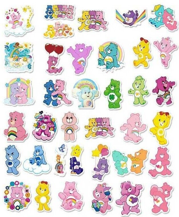 TEDDY BEAR Vinyl Stickers~SUNSHINE Grumpy RAINBOW Care Teddybear~VINYL WATERPROO