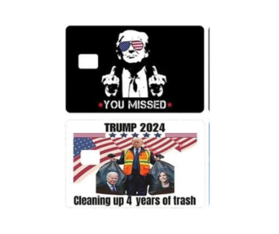Trump 2024 Card Skin 4-Pack Variety Set Patriotic Vinyl Debit Card Sticker Decal